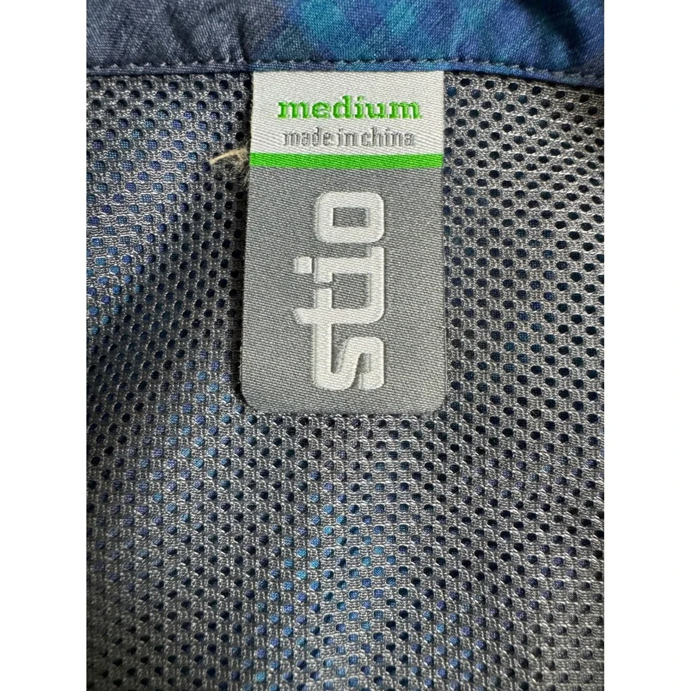 Stio Hagen Trail Shirt Mens‎ Medium Blue Plaid S/S Snap Button UPF 50 Vented